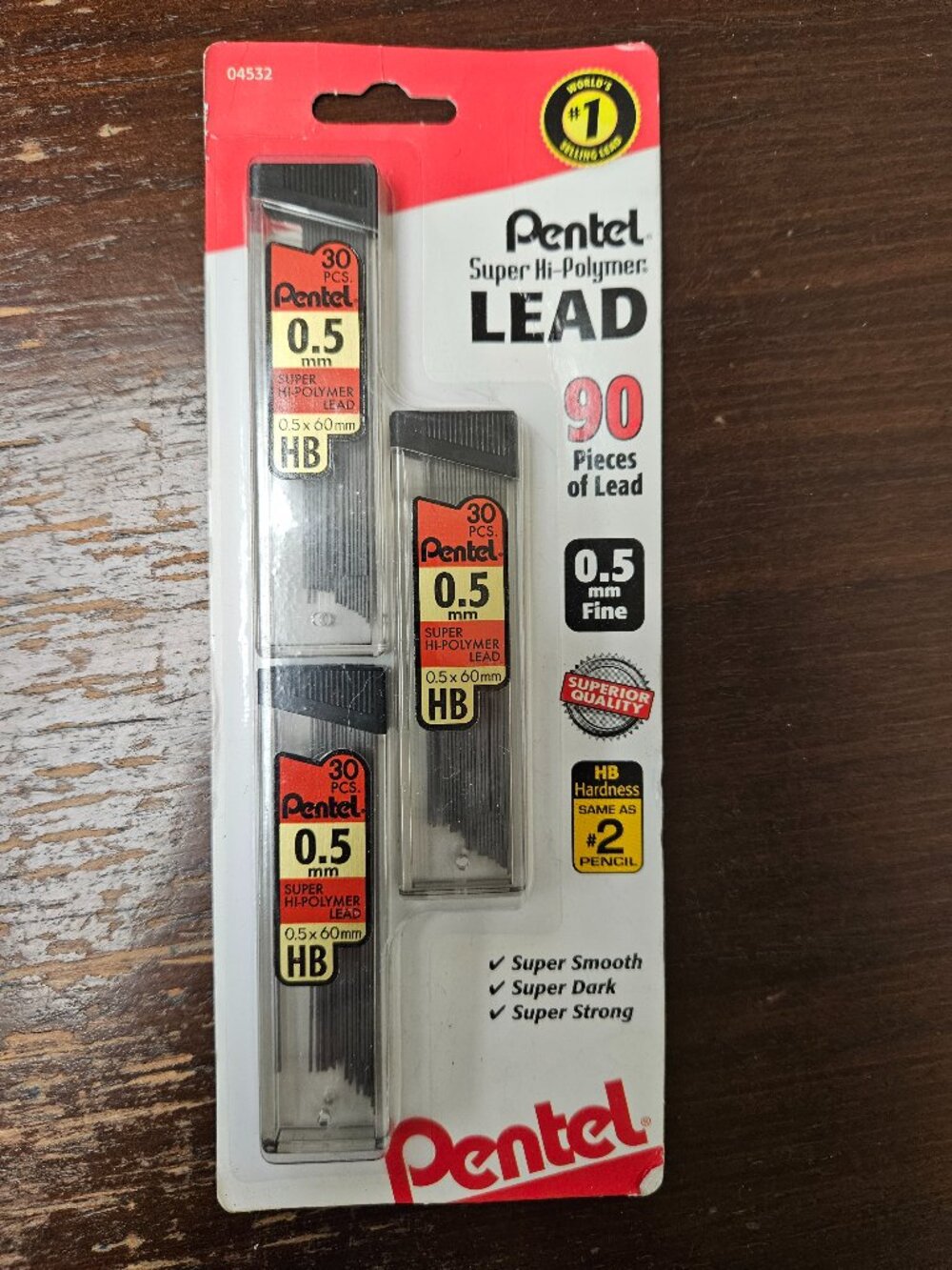 NEW Pentel Super Hi-Polymer .5mm Mechanical Pencil Lead Refills C25BPHB3-K6